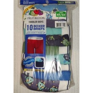 4T Toddler Boys' Boxer Briefs, Assorted Monsters & Solid,10 Pack NEW